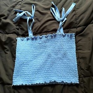 Hollister Blue Crop Top Size M